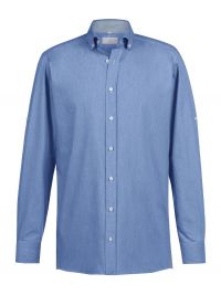 Jeanshemd Herren in Denimoptik mit Krempelarm und Kontrasteinsatz – ideal für Beruf und Freizeit